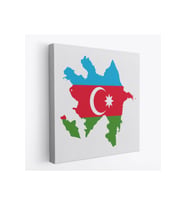 Azerbaycan Haritası Dekoratif Kanvas Duvar Tablosu-5806