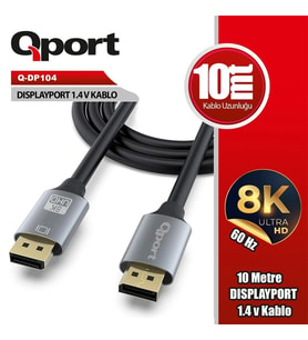 QPORT Q-DP104 DISPLAYPORT 1.4V 10MT KABLO