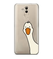 Huawei Mate 20 Lite Uyumlu Sevimli Ördek Desenli Şeffaf Telefon Kılıfı