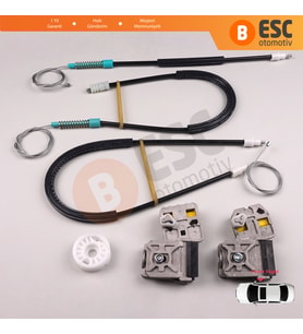 Peugeot 607 9D 9U 1999-2010 9222Q0 9650734880 İçin Ön Sağ Kapı Cam Kriko Tamir Seti Metal Ayaklı