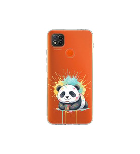Redmi 10A ile Uyumlu Splash Panda Tasarımlı Şeffaf Silikon Kılıf