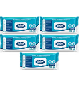 Önlem Hijyenik Vücut Temizleme Islak Mendil Havlu 250 Yaprak (Ebat XXL) (5PK*50)