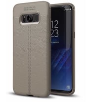 Samsung Galaxy S8 Plus Kılıf Esnek Pu-Deri Leather-Pu Serisi Protected Case (Gri)