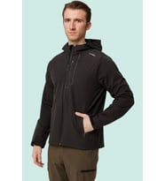 Erkek Softshell Mont Su Gecirmez Campanula Rüzgar Geçirmez Nefes Alabilir Outdoor Günlük Kullanıma (Siyah)