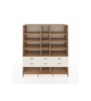 Kronos Dolap 12 Raflı 6 Çekmeceli  220x59x243 Çam-Çam/Aytaşı