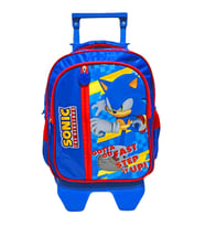 Sonic Çekçekli Okul Çantası Mavi Üç Bölmeli