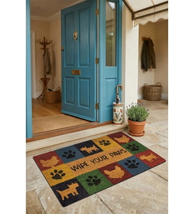 Valerine Life Kapı Önü Paspası 45x70cm Dekoratif iç Dış Mekan Patilerinizi Silin Kedi Köpek ikonlu