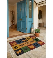Valerine Life Kapı Önü Paspası 45x70cm Dekoratif iç Dış Mekan Patilerinizi Silin Kedi Köpek ikonlu