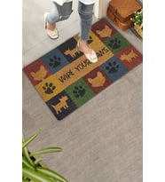 Valerine Life Patilerinizi Silin Kedi Köpek İkonlu Welcome Hoş Geldiniz Kapı Önü Paspası 45x70cm