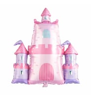 Pembe Prenses Şato Şekilli Folyo Balon 1 Adet