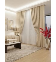 NİVEMESHOME SAHRA BEJ 3-0057 V2 1/3 PİLELİ FON PERDE APM