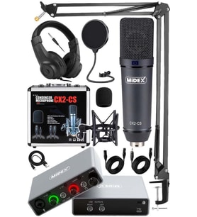 Stüdyo Ekipmanları Exclusive Paket-1 CX2 Mikrofon GLX-700GR Ses Kartı Stüdyo Kayıt Seti
