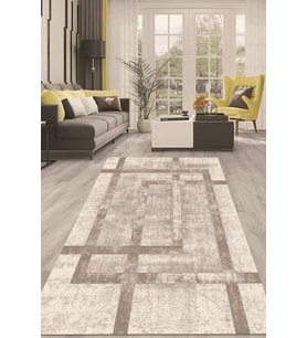 Dijital Kaymaz Taban Yıkanabilir Modern Renkli Salon Halısı Mutfak Halısı Yolluk ND-HT-94 (Kahverengi)