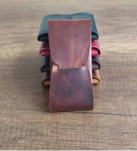 Sumerian Minimalist Crazy Deri Dikey Ön Cep Cüzdanı Tarçın  (Anahtarlık Hediye)