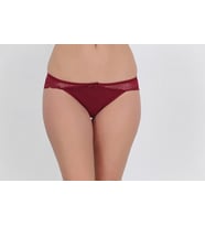 Arkası Full Dantelli Düşük Bel Slim Külot Bordo