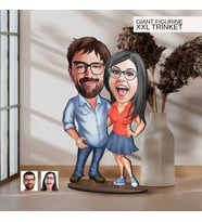 BK Gift Kişiye Özel Sevgililer Karikatürlü Büyük Boy Ahşap Biblo-105, Arkadaşa Hediye , Sevgiliye Hediye, Kişiye Özel Biblolar