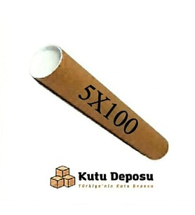 5x100 cm Kapaklı Silindir Postüp Rulo Gönderi Kutusu