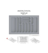 Çekmece İçi Kaşıklık Düzenleyici Organizatör 78x49 cm Gri