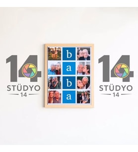 Stüdyo 14 Çerçeveli 8 Resimli Kişiselleştirilebilir Kolaj Anı Tablo - Babaya Hediye - Sevgiliye Hediye -Anneye Hediye