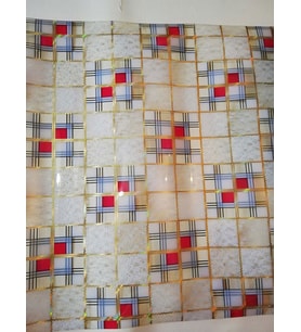 ŞEFFAF MASA ÖRTÜSÜ  100 cm x  250cm Kalın KARE  DESENLİ Pvc Kaymaz Masa Örtüsü Koruyucu (Çok Renkli)