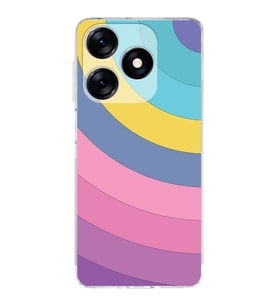 PrintiFy Tecno Spark 10CUyumlu Kamera Korumalı Renk Cümbüşü B Tasarımlı Şeffaf Silikon Kılıf