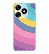 PrintiFy Tecno Spark 10CUyumlu Kamera Korumalı Renk Cümbüşü B Tasarımlı Şeffaf Silikon Kılıf