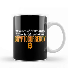 Beware of A Woman Who Is Educated Cryptocurrency Kupa Bardak Porselen