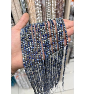 Lapis Lazuli Doğal Taş Faset Küp Kesim 5x5mm Dizi