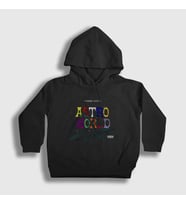 Presmono Unisex Çocuk Siyah Roller Coaster Astroworld Travis Scott Kapüşonlu Sweatshirt 43057tt
