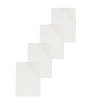 4 Adet Düz Pamuklu Tek Kişilik 80 x 200 x 30 cm Lastikli Penye Çarşaf (Beyaz)