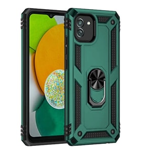Newface Samsung Galaxy A03 Kılıf Sofya Yüzüklü Silikon Kapak - Yeşil
