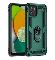 Newface Samsung Galaxy A03 Kılıf Sofya Yüzüklü Silikon Kapak - Yeşil