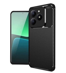 Realme C61 Kılıf Auto Focus Karbon Kapak - Siyah