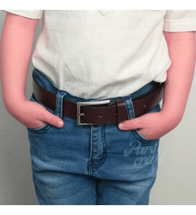 Çocuk Kemeri %100 Hakiki Deri 3 cm Yumuşak Kopma Kırılma Olmaz (Bordo)