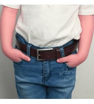 Çocuk Kemeri %100 Hakiki Deri 3 cm Yumuşak Kopma Kırılma Olmaz (Bordo)