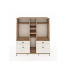 Kronos Dolap 8 Raflı 8 Çekmeceli 3 Askılı 220x59x243 Çam-Çam/Aytaşı