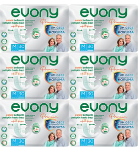 Evony Premium Hasta Bezi Yetişkin Bel Bantlı Tekstil Yüzey M-Orta 180 Adet