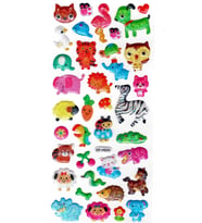 Işıltılı Sticker Kabartmalı Stiker Defter Planlayıcı Etiket (Dfh020)-18x9cm- Orman Hayvanları