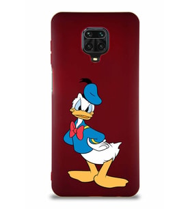 Xiaomi Redmi Note 9 Pro Soft Premier Kapak Donald Duck-D Tasarımlı Silikon Kılıf - Mürdüm (Şeffaf)