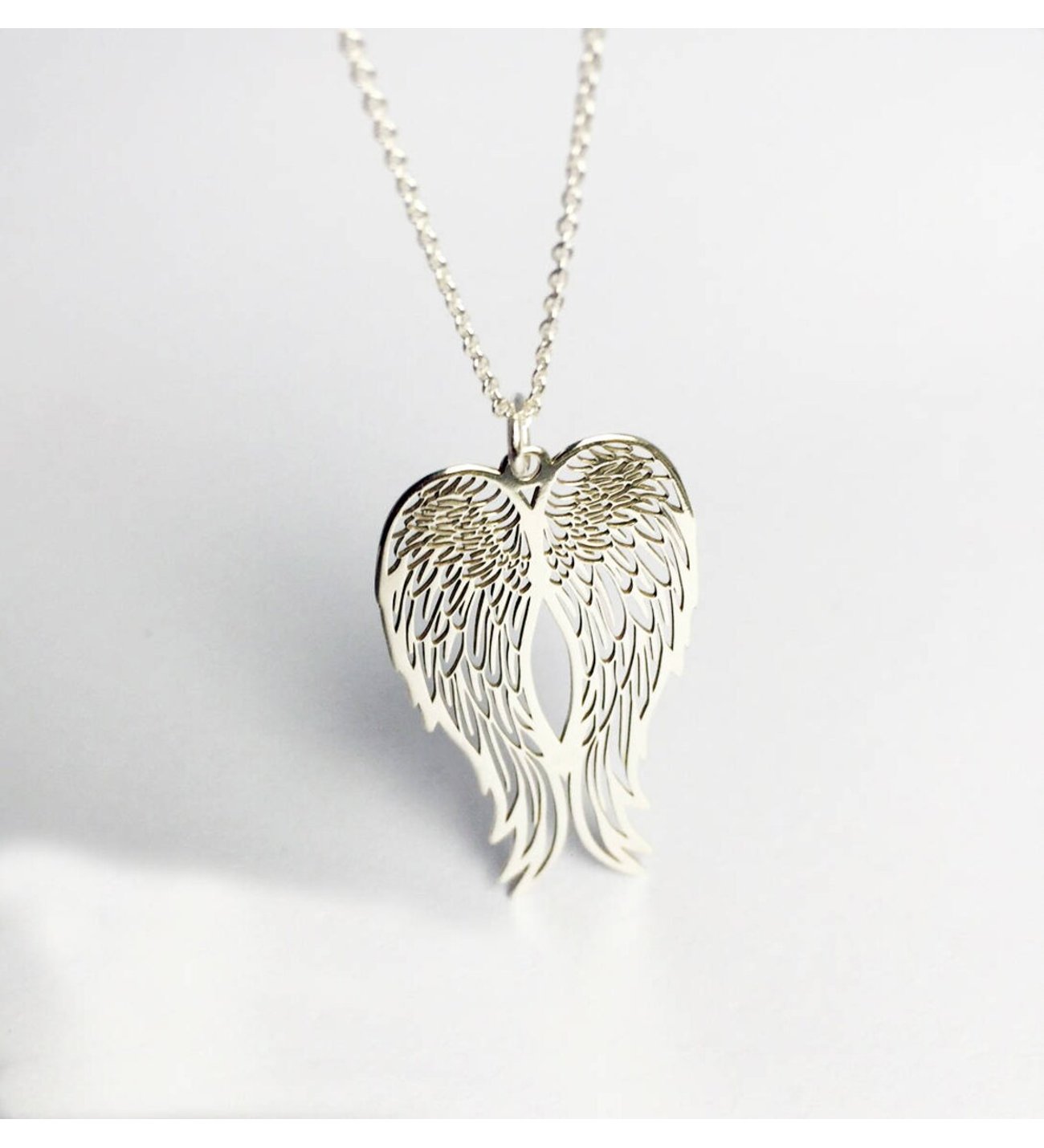 ANGEL WINGS necklace, Filigree wings pendant , large angel wing charm