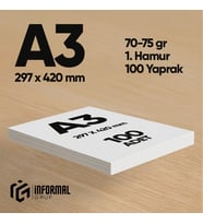 İnformal Fotokopi Kağıdı Premium Kalite A3 100 Yaprak 1. Hamur