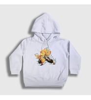 Presmono Unisex Çocuk Beyaz Zenitsu Anime Demon Slayer Kimetsu No Yaiba Kapüşonlu Sweatshirt 309157tt