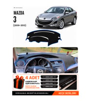 MAZDA 3 (2009-2013) Uyumlu Torpido Örtüsü Torpido Kılıfı - Siyah Mavi