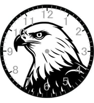 Kartal Model Duvar Saati - Kartallı Saat