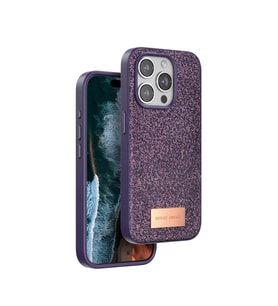 Onegif Apple İphone 14 Pro Bright Simli Kapak - Derin Mor