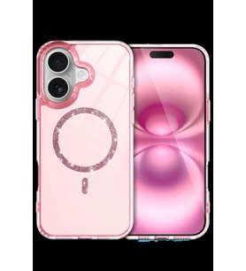 iPhone 16 Plus Live Diamond Magsafe Kapak - Pembe