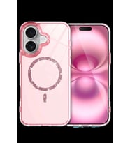 iPhone 16 Plus Live Diamond Magsafe Kapak - Pembe