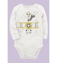 Organik Baskılı Pamuklu Unisex Bebek Body UZUNKOLE14