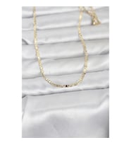 Mey İthalat® CM 14K Gold Renk Lazerli Yassı Model Zincirli 60 cm Kadın Kolye