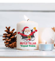 Kişiye Özel Mutlu Yıllar Noel Baba Mumu